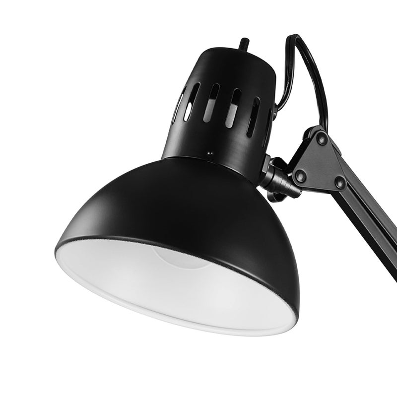 Globe Electric مصباح مكتب متعدد المفاصل من جلوب إلكتريك 56963 بحجم 31.5" مع مشبك معدني، أسود، مفتاح دوار للتشغيل/الإيقاف على الظل، ذراع متأرجح قابل للتعديل جزئيًا، أساسيات المنزل، ضوء قراءة، ديكور المكتب - Image 5